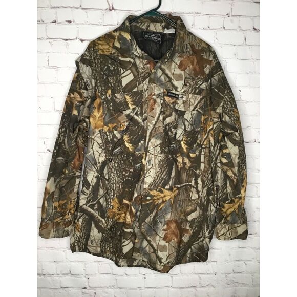 Winchester Shirt Men’s Size‎ Large Button UpCamo Long Sleeve Hunting Vented EUC - Picture 2 of 10